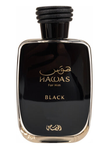 Hawas Black for Men – Eau de Parfum, 3.33 oz - Long Lasting Notes - Rich with woody, citrus, and mossy